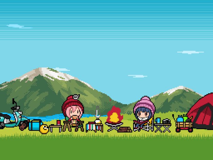 ほっこりキャンプ #ゆるキャン #spritestudio ほっこりキャンプ #ゆるキャン #spritestudio