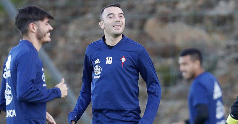 Aspas entrenándose en A Madroa (Foto: RCCV).