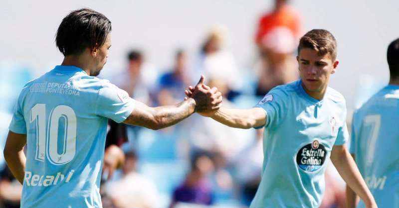 Salvador y Carreira con el Celta B (Foto: RCCV).