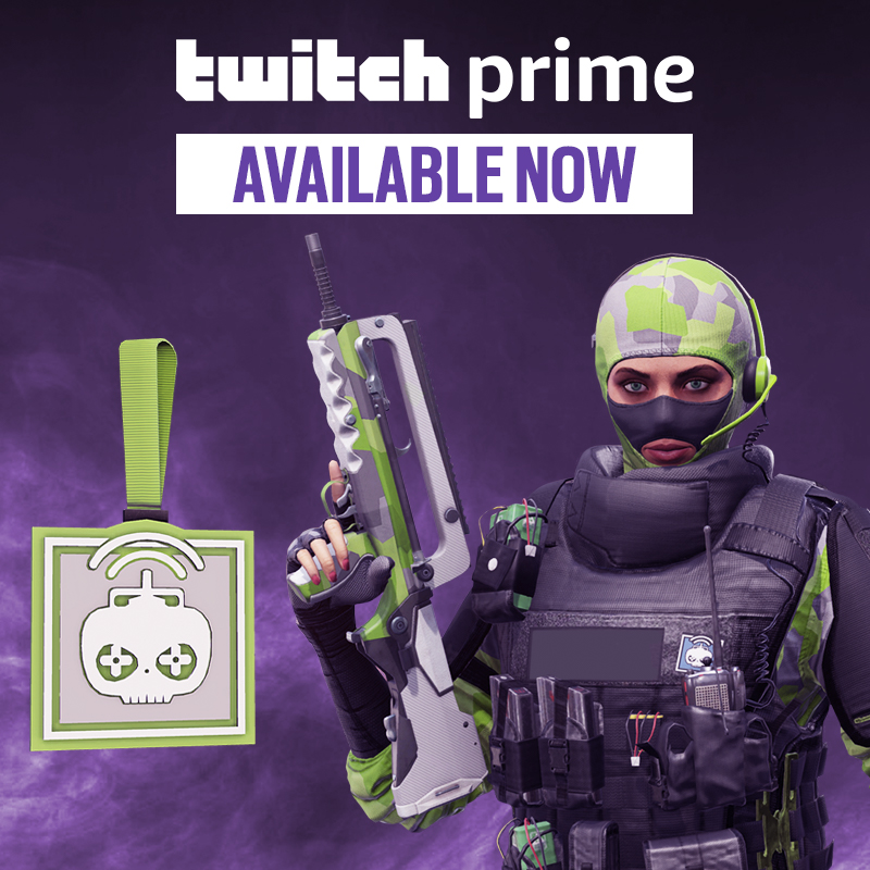 Get exclusive monthly loot in Rainbow 6 Siege with your Twitch