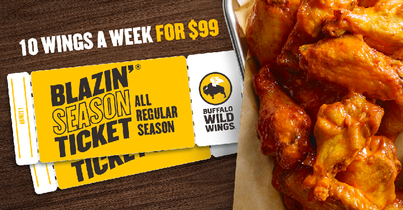 Buffalo Wild Wings on Twitter: "170 wings for We've got you covered all football season with our Blazin' Season Ticket." / Twitter