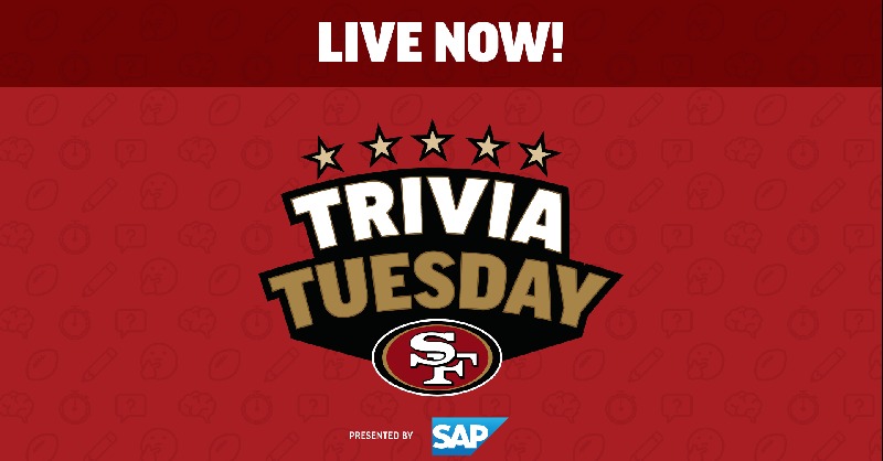 San Francisco 49ers On Twitter The First Ever 49ers Trivia Tuesday Presented By Sapsports Is Now Live Tune In To Test Your 49ers Knowledge For The Chance To Win An Autographed Jersey