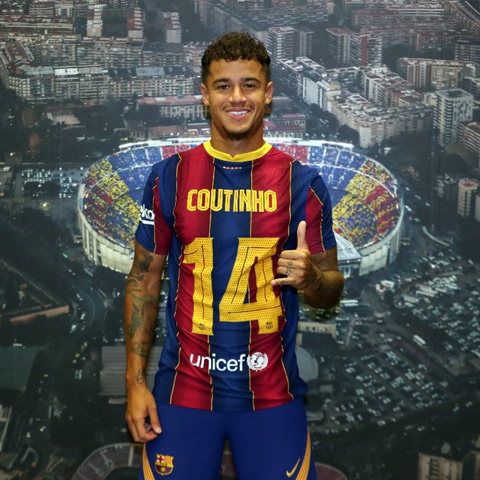 Coutinho lucirá el '14' en la camiseta del Barcelona (Foto: FCB).