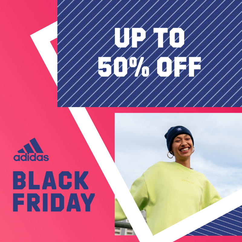 adidas on X: "Start saving. Black Friday sale up to 50% off." / X