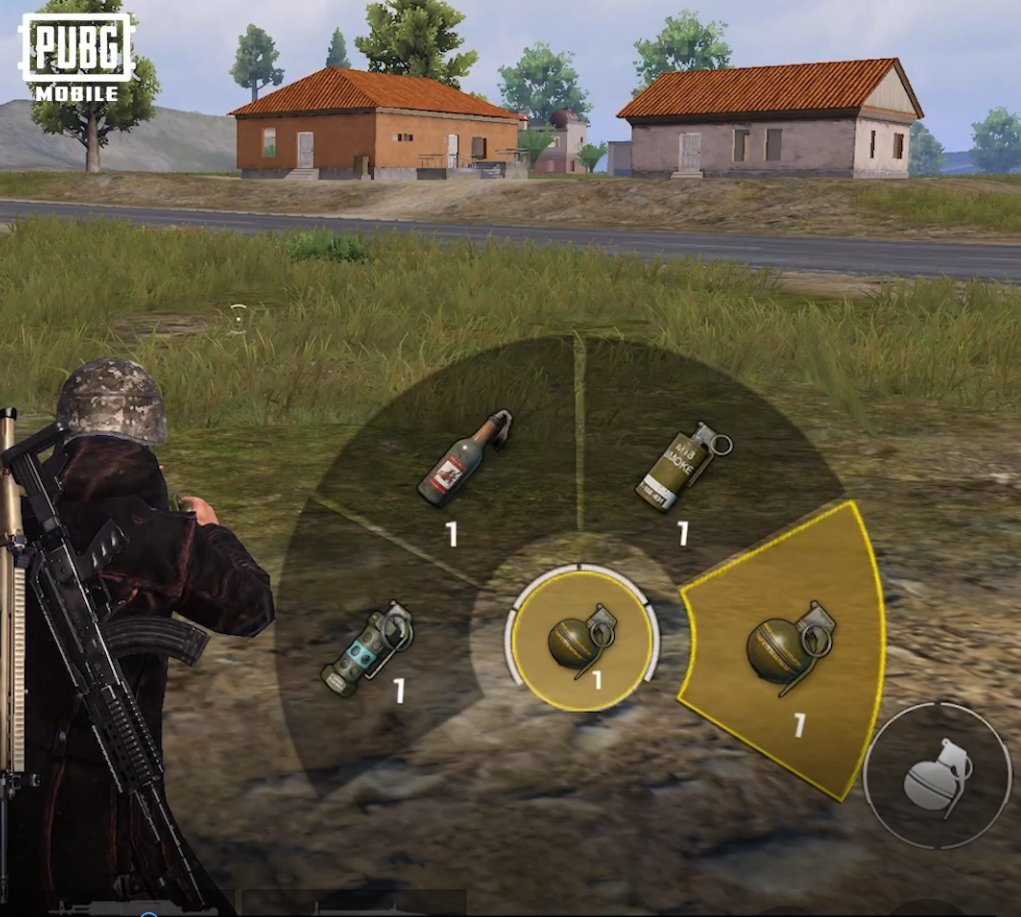 Pubg Mobile Japan あなたはどっち派 クイック投擲ボタン派 Vs 通常の投擲ボタン派 クイック投稿システムの使い方 使用したい投擲武器をロングタップ後 フリックすると他の投擲武器を選択 設定 基本設定 クイック投擲