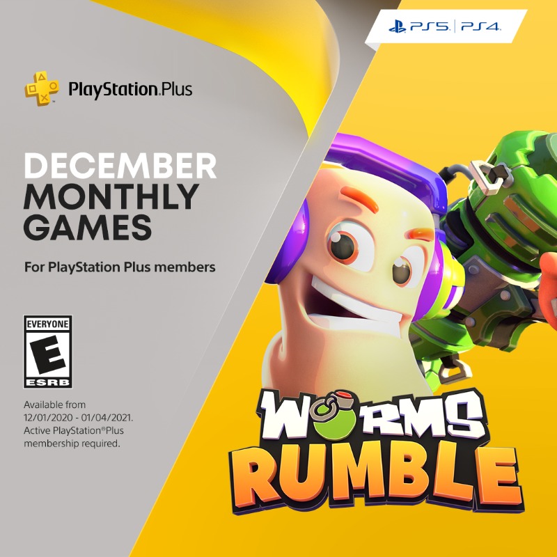 PlayStation Plus de dezembro traz Worms Rumble, Just Cause 4 e Rocket Arena