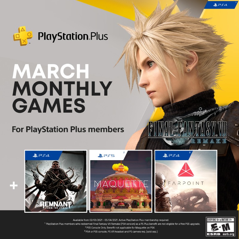 PS Plus March 2021: Final Fantasy VII Remake and more free games