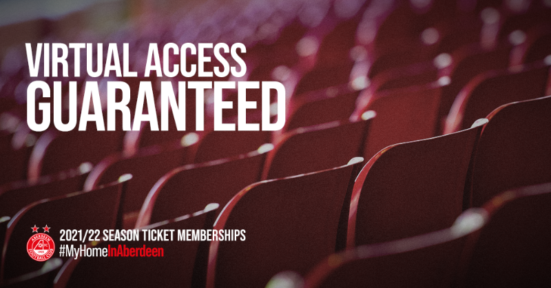 aberdeen fc on twitter we can guarantee that every season ticket member will receive virtual access for home league matches that you are unable to attend be that due to reduced capacity