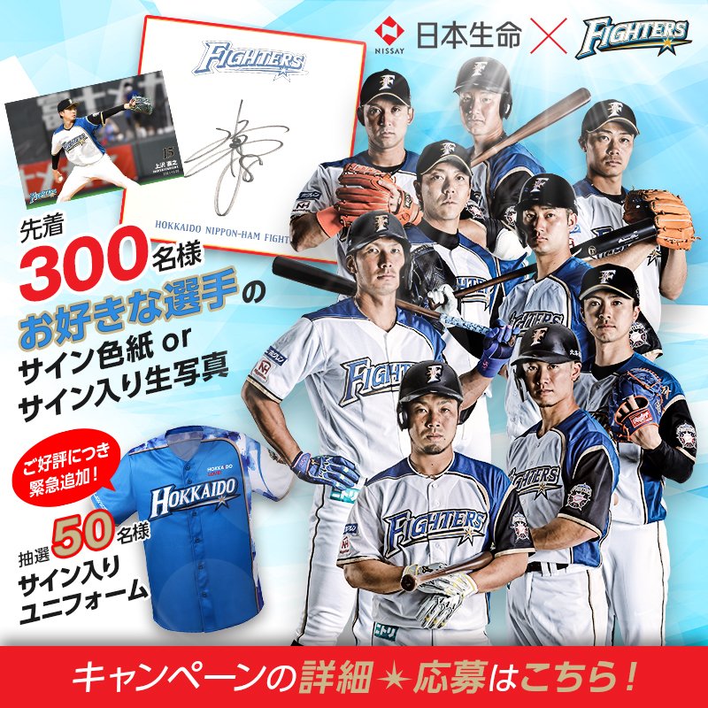 上沢直之投手＃15 日本ハムファイターズ直筆サイン色紙 - SPORTS