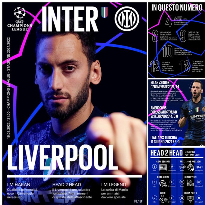 Inter Resmi Sitesinde Hakan Çalhanoğlu'nun Liverpool Maçındaki Önemini Anlatan Infografik
