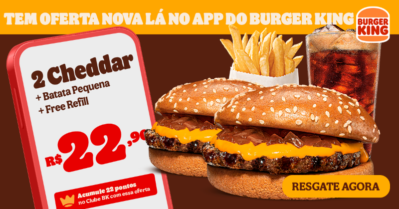 É cheddar que vocês pediram? 🧀 Pois - Burger King Brasil