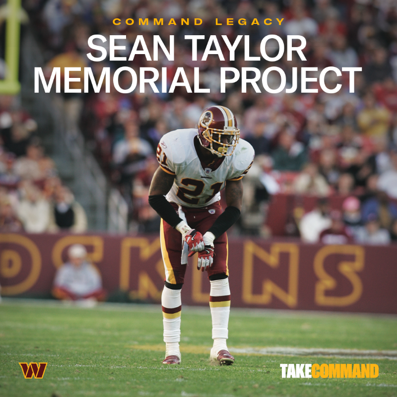 Washington Commanders on X: 'This project will provide ways for fans to  celebrate the great Sean Taylor. And it all starts on his birthday, April  1. Everything you need to know ⤵️' / X