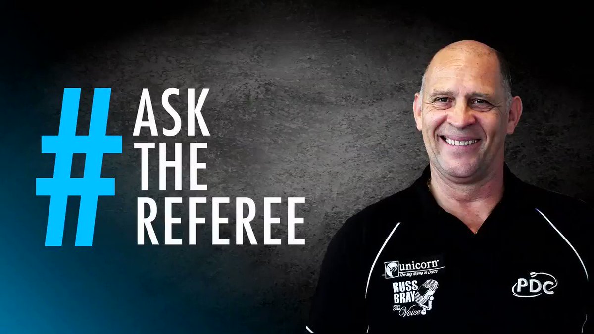 PDC Darts (@OfficialPDC) on Twitter photo 2018-06-11 14:53:52 #AskTheReferee! We put your questions to referee Russ Bray (@Russ180) for the latest episode of The Darts Show! #AskTheReferee! We put your questions to referee Russ Bray (@Russ180) for the latest episode of The Darts Show!