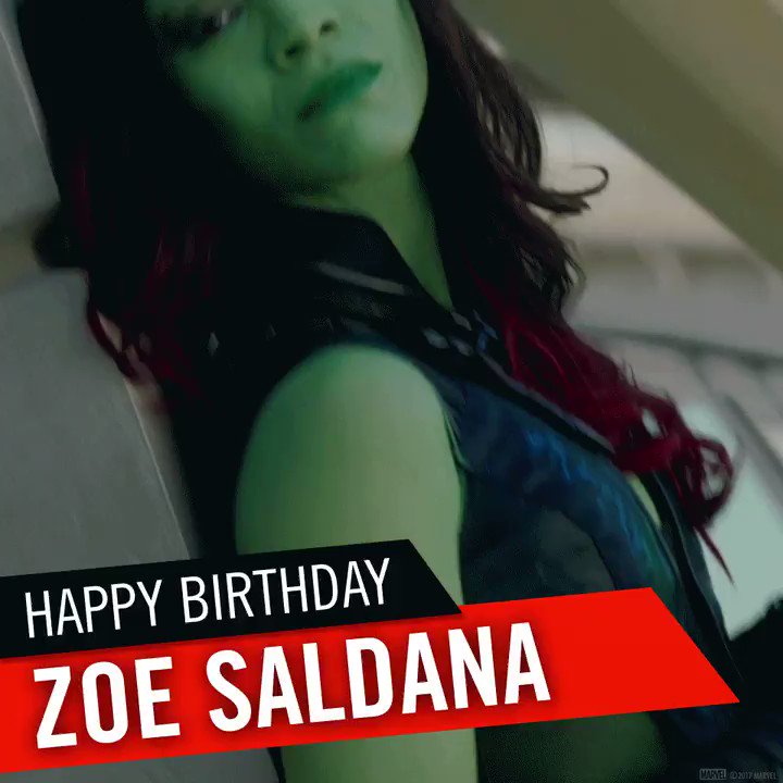 Happy Birthday to Zoe Saldana. Gamora will accept your greetings below... 