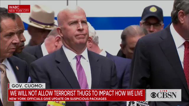 NYC Mayor Bill de Blasio to public officials: "Don't encourage hatred, don't encourage attacks on media. You can disagree, but you have to show respect for people and air your disagreements peacefully." https://cbsn.ws/2EIlpeQ