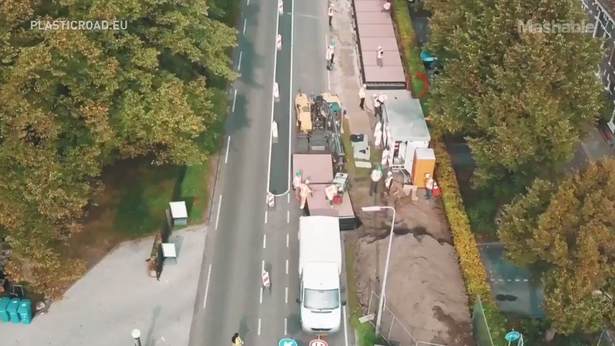 This Lego-like bike path is made from recycled plastic