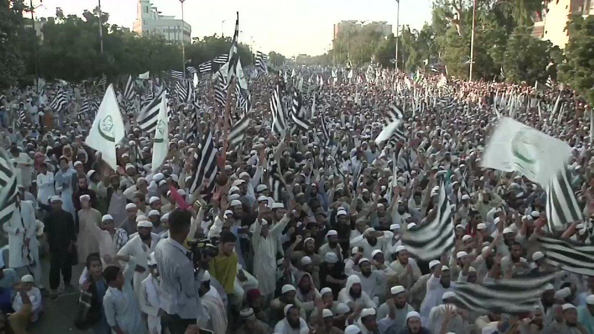 VIDEO: Thousands of supporters of Islamist parties take to the streets of Karachi to protest Asia Bibi's acquittal and call for her beheading. Bibi, a Pakistani Christian woman who spent eight years on death row for blasphemy was freed from jail
