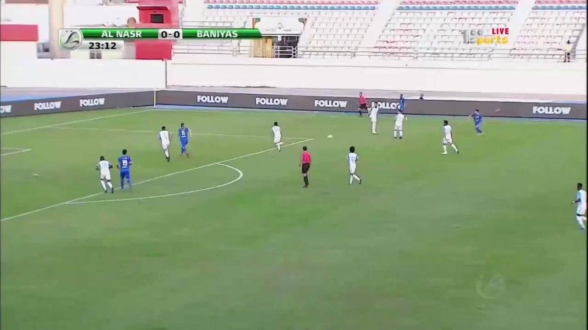 نهاية الشوط الأول من مباراة #النصر_بني_ياس بتقدم النصر بهدف وحيد سجله #ماركينيوس في الدقيقة 24
#كأس_رئيس_الدولة