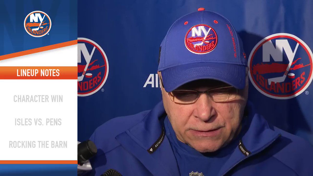 The #Isles are hoping to feed off a big character win in Detroit heading into tonight’s matchup 🆚 the Penguins. https://t.co/2fGigSVzbP