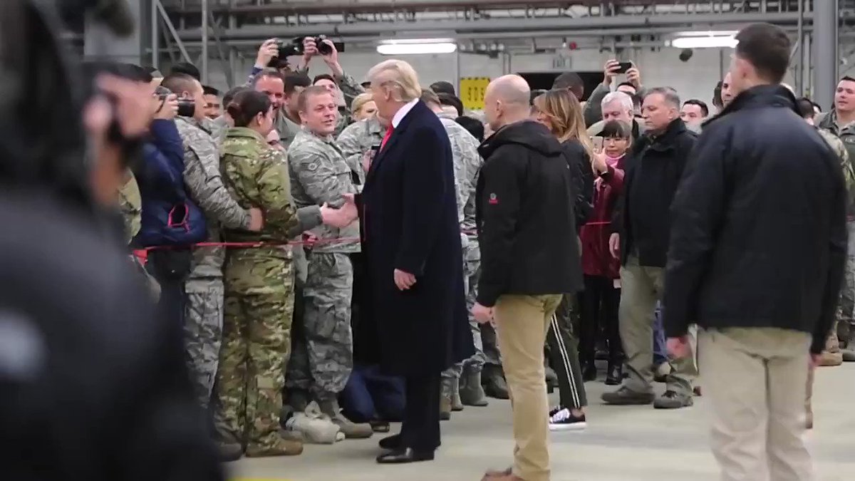 #ICYMI: @POTUS & @FLOTUS visited #RamsteinAB #Airmen, Dec, 27, 2018. The president stopped in @RamsteinAirBase on his way back from visiting troops in Iraq.
