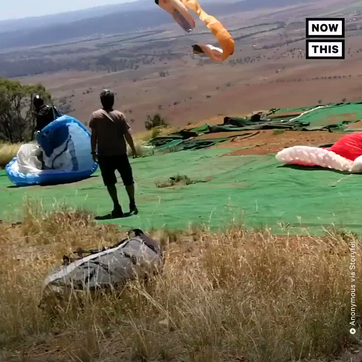 This paraglider was swept away by a sudden dust devil