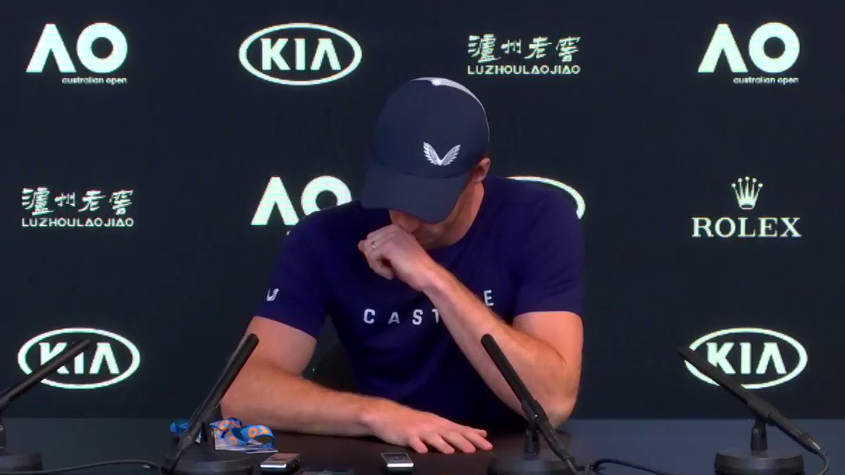 An emotional Andy Murray had to walk off before coming back to announce he's planning to retire because of his hip injury.