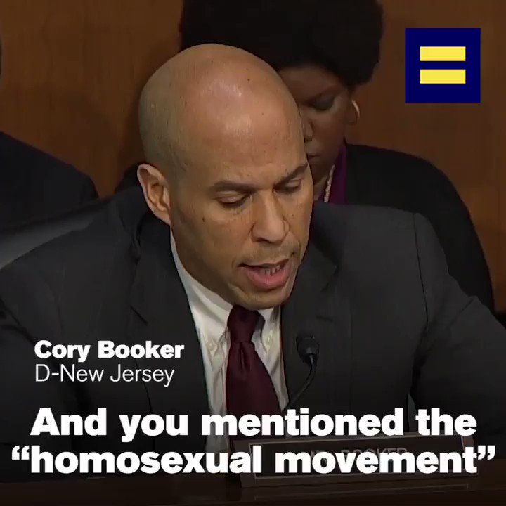 Must watch: Senator @CoryBooker questioned Attorney General nominee William Barr about a 1995 article he wrote condemning LGBTQ-inclusive laws.
Barr's response was deeply disturbing. #StopBarr