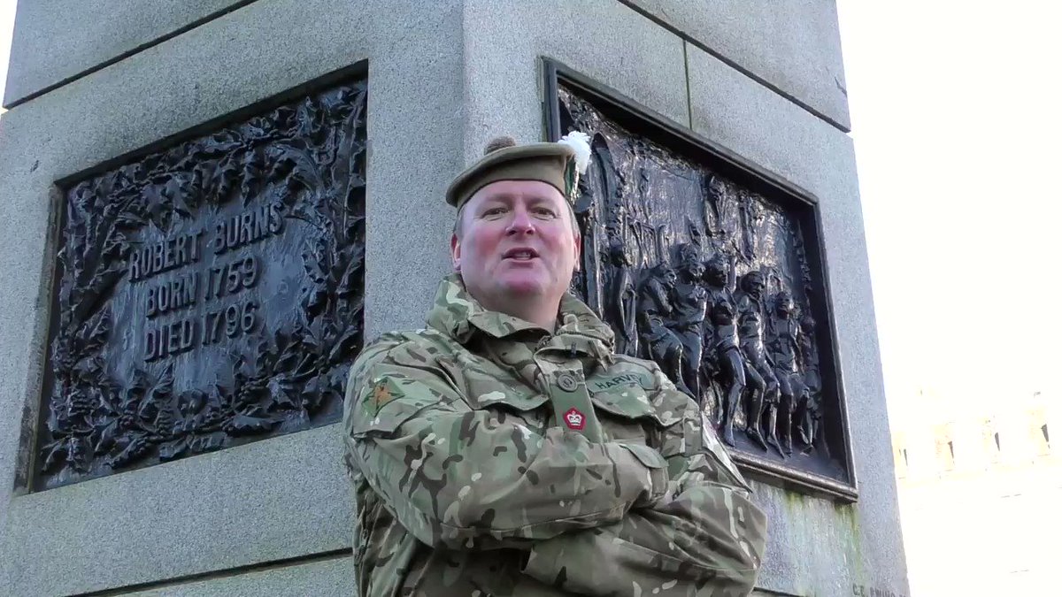 In celebration of Burns Night, Major Davey Harvey, Head of Cadet Training Team, HQ 51 Bde reads The Star O' Robbie Burns at his memorial in George Square in Glasgow. Best enjoyed with the sound on.