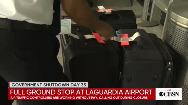 JUST IN: Flights at multiple airports, including New York's LaGuardia Airport, are delayed because of a shortage of air traffic controllers due to the government shutdown http://cbsn.ws/2DwWisz