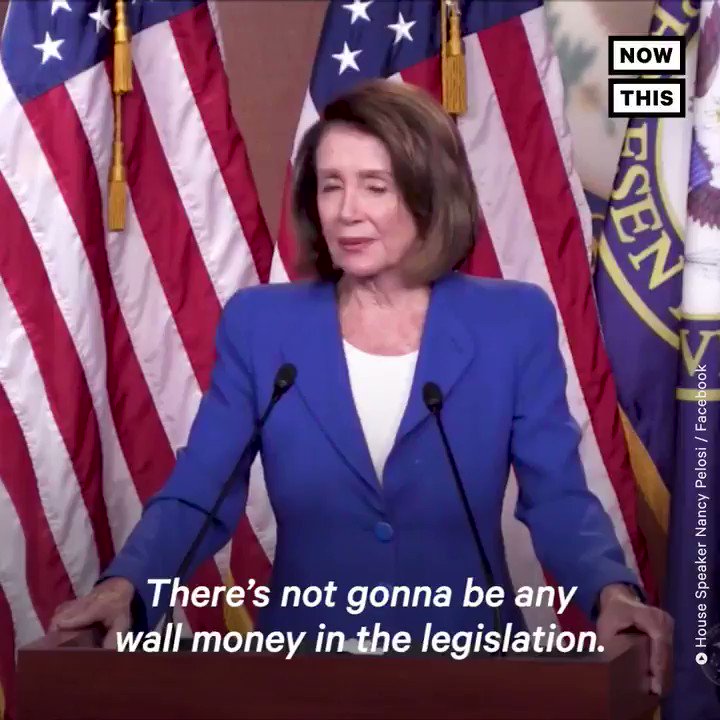 Sorry Trump, but Nancy Pelosi says there won’t be any border wall funding in their deal (link: ) https://twitter.com/nowthisnews/status/1091305915423313926/video/1 …