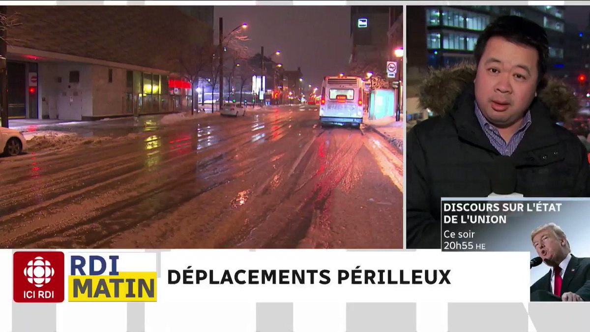 La glace noire était partout sur les trottoirs ce matin: un peu d'improvisation à @RDIMATIN avec @rdimasson et @martine_defoy!