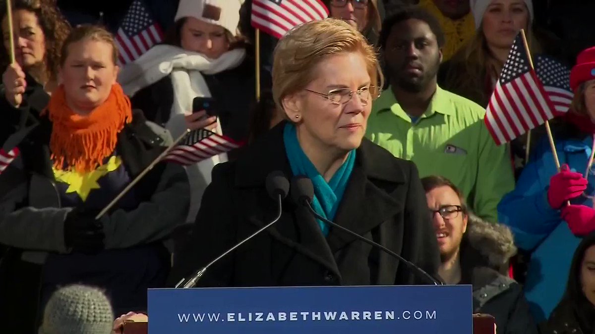 "Our fight is for big structural change. This is the fight of our lives, the fight to build an America where dreams are possible -- an America that works for everyone."
Sen. Elizabeth Warren officially jumps into crowded White House race #Warren2020 http://hill.cm/zEvJMn6