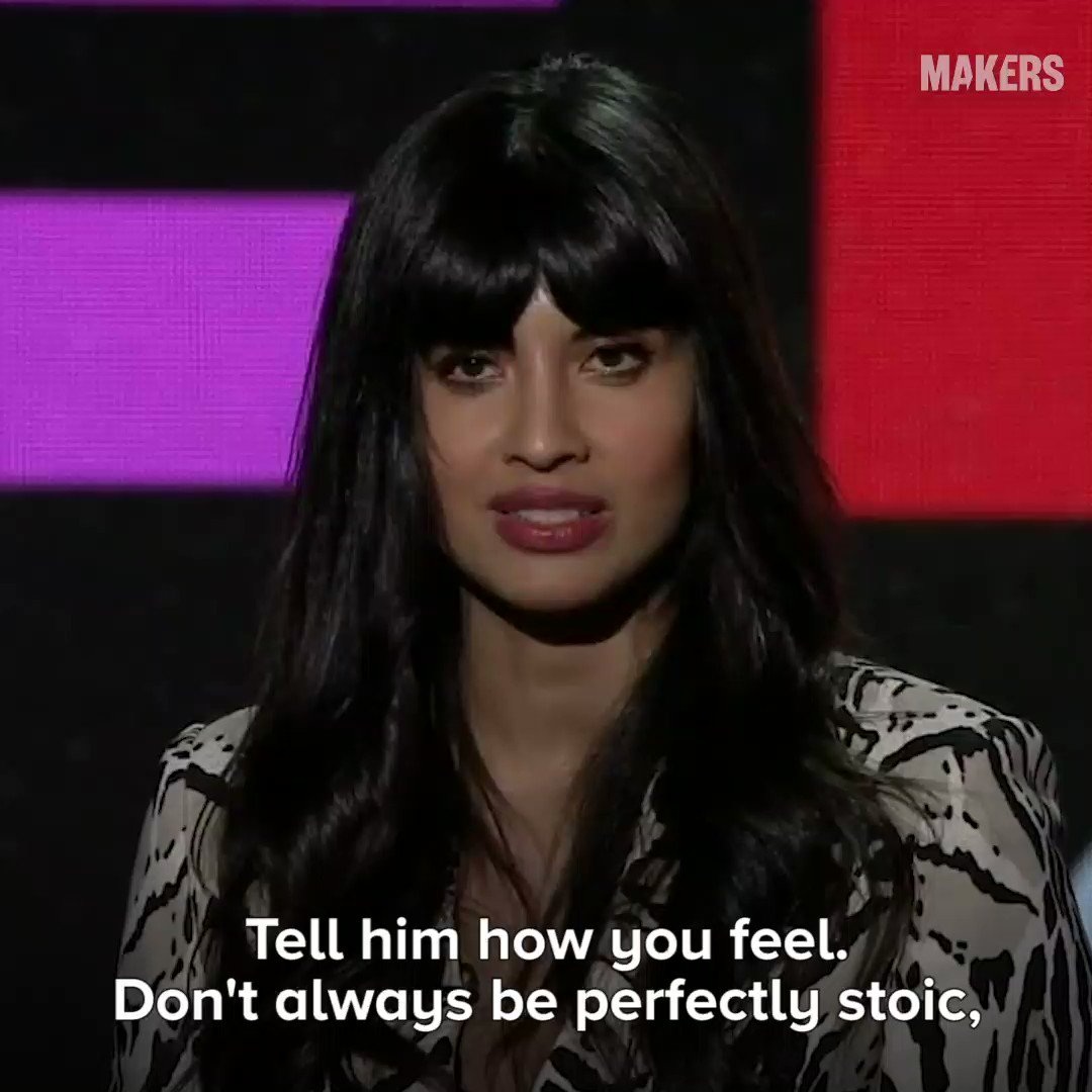 "Tell him how you feel. Don’t always be perfectly stoic as we have been conditioned to pretend we are...." - @jameelajamil's special message to mothers, sisters and aunties to help dismantle the toxic masculinity that indoctrinates men 💥 https://yhoo.it/2WYETAP #MAKERSConference