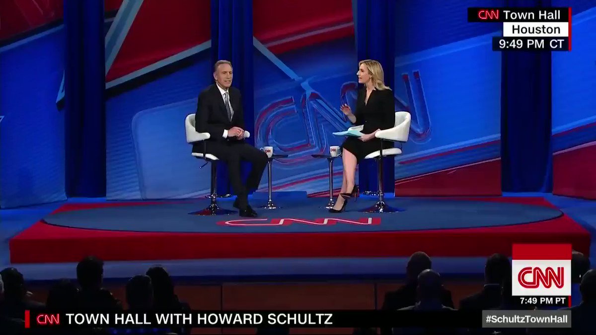 Howard Schultz on the Starbucks racial profiling incident: “I didn't see color as a young boy and I honestly don’t see color now. … We need to do everything we can to restore the humanity of the country" and the president plays a large role #SchultzTownHall