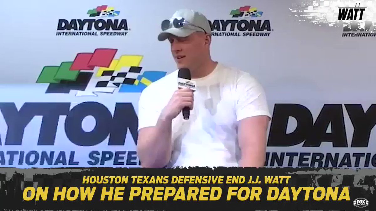 .@HoustonTexans DE @JJWatt definitely did his homework for his job today. #Daytona500