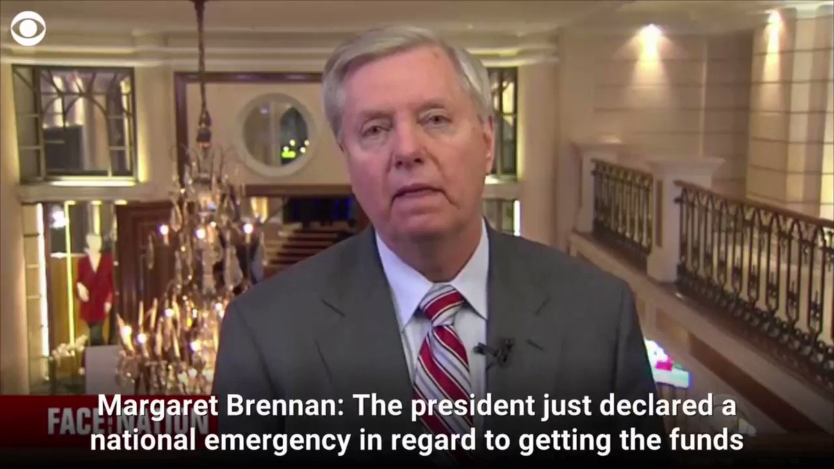 Sen. Lindsey Graham said on Face The Nation that the border wall is a higher priority than a school that could have been built with the same funds. "It's better for the middle school kids in Kentucky to have a secure border" https://cbsn.ws/2Ih542t