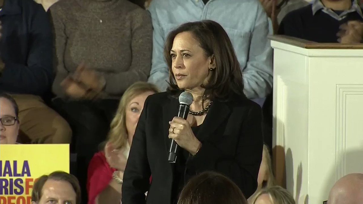 Sen. Kamala Harris campaigns for the 2020 Democratic presidential nomination in Portsmouth, NH: "It is not justice in a country that values civil society that we do not pass gun safety laws because of fear of lobbyists."
