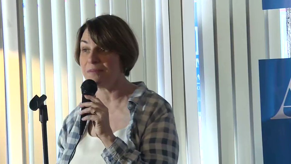 Sen. Amy Klobuchar speaks to voters in Goffstown, New Hampshire: "I feel very strongly that people who are addicted should get treatment and that included my own dad."