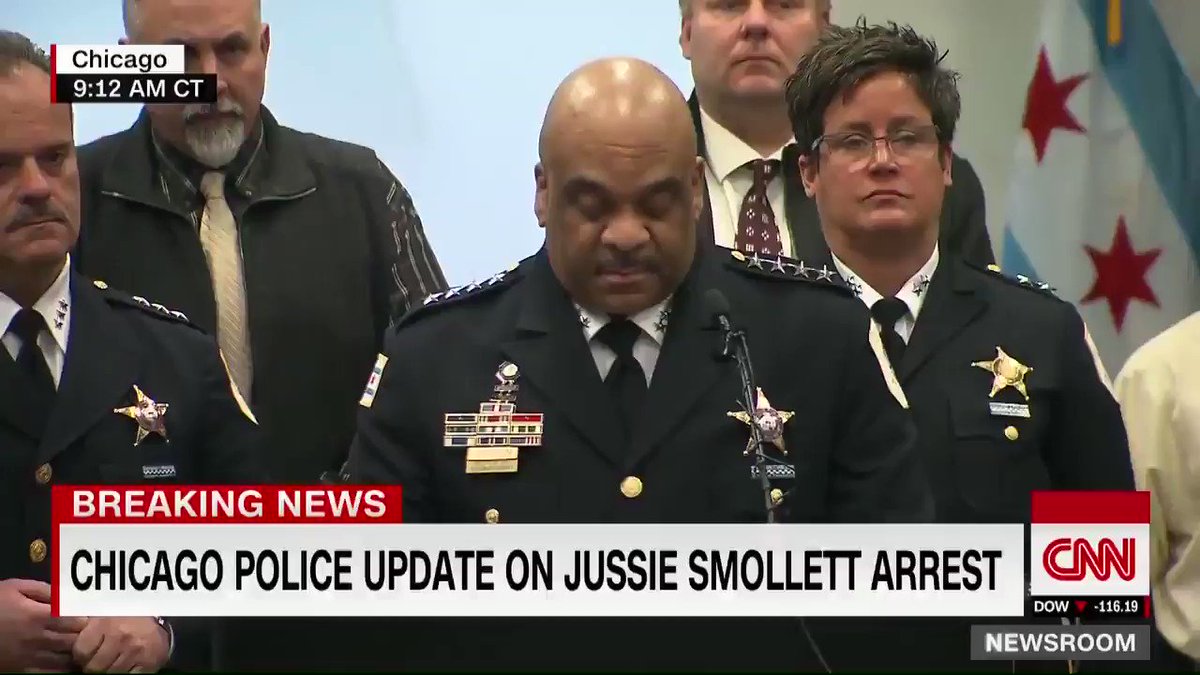 "Why would anyone — especially an African-American man — use the symbolism of a noose to make false accusations?" - Chicago Police Superintendent Eddie Johnson on Jussie Smollett https://cnn.it/2DVeWcA