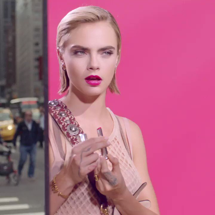 Who better than the mesmerizing and spontaneous #CaraDelevingne to embody the PINK attitude? Stay tuned for more! #diormakeup #dioraddict #bediorbepink #dioraddictstellarshine