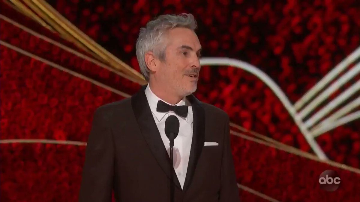 Best Director winner @alfonsocuaron thanks the #Oscars "for recognizing a film centered around an indigenous woman...As artists, our job is to look where others don't." http://thr.cm/9PuLwX