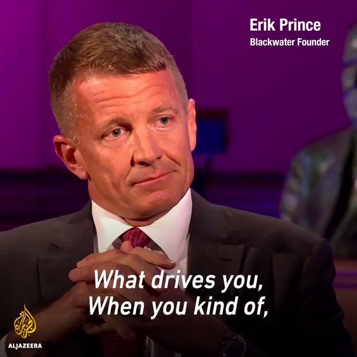 I asked Blackwater founder Erik Prince about calling Iraqis "barbarians" and about the murder & manslaughter that happened on his watch in Iraq.
You should really listen to his replies. (Watch the whole @AJHeadtoHead with him this Friday on @AJEnglish)