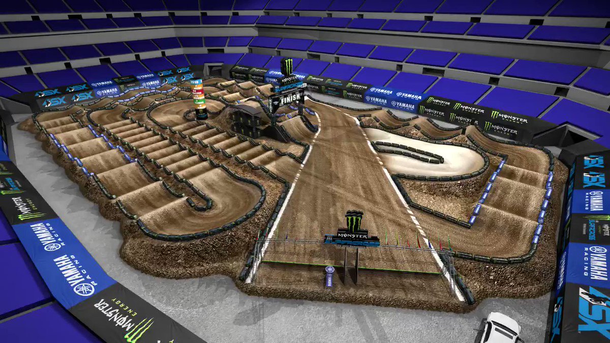 It is an awesome @yamahamotorusa track map for Round 11 of @monsterenergy Supercross in Indianapolis this Saturday! #SupercrossLIVE #DropTheGate