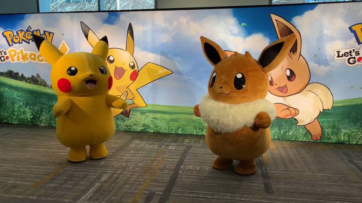 Pikachu and Eevee are back for another day in the Pokémon Play Zone! at the Hyatt Regency nearby #ECCC! Stop by today and see what all the hype is about with #PokemonLetsGo! Don’t forget, there are some great in-game surprises for @PokemonGOApp Trainers in attendance.