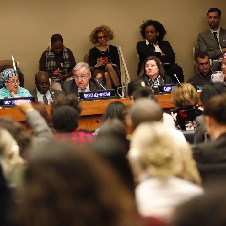 "That is why you have to push back against the pushbacks - because people do not like to see power being taken." -- @antonioguterres speaking to gender equality activists at #CSW63. http://unwomen.org/en/csw #GlobalGoals