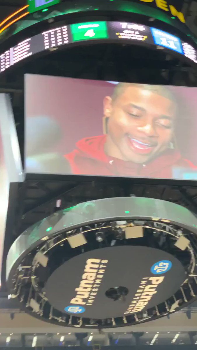 .@IsaiahThomas finally gets his tribute video in Boston, and the fans get to show him the love they still feel for him there. Great job @Celtics. ☘️🏀💚