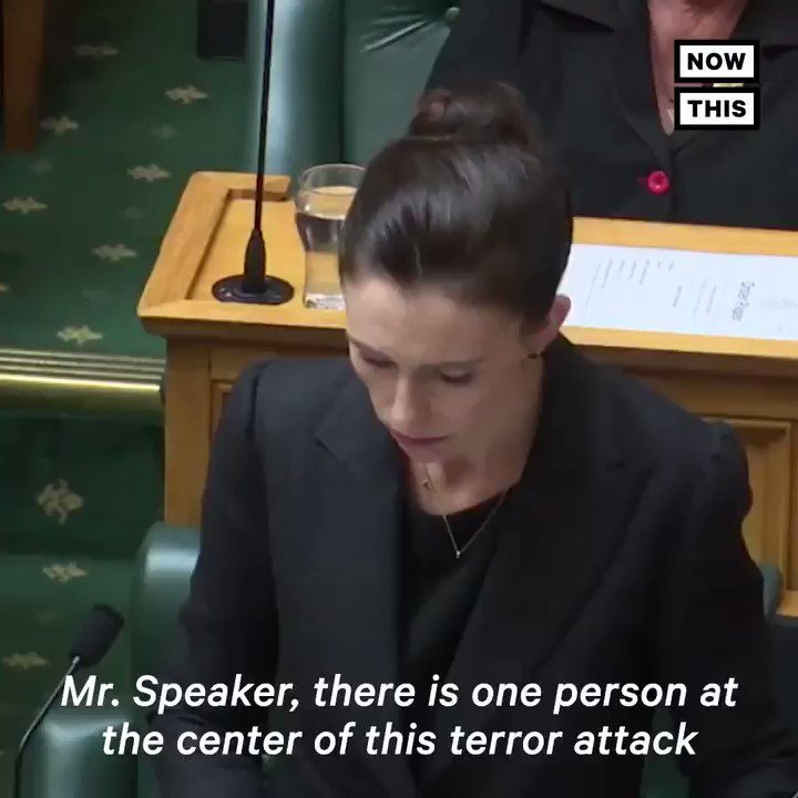‘You will never hear me mention his name. He is a terrorist, he is a criminal, he is an extremist. But he will, when I speak, be nameless.’ — New Zealand PM Jacinda Ardern will never speak the mosque shooter’s name in an effort to deny him fame