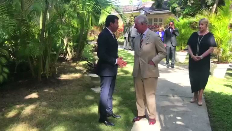 Britain's Prince Charles meets Lionel Richie in Barbados, as the singer was named global ambassador of the Prince’s Trust International
