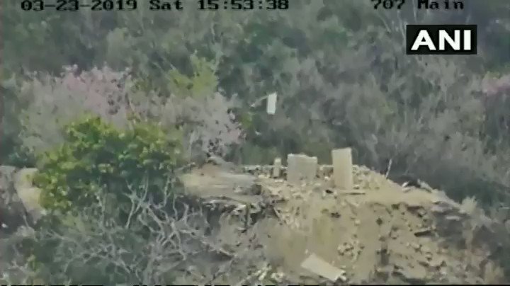 #WATCH Indian Army video of Pakistani base destroyed in Indian firing in Akhnoor sector(J&K), Army sources say upside down Pakistan flag a signal for SOS (extreme danger/distress)