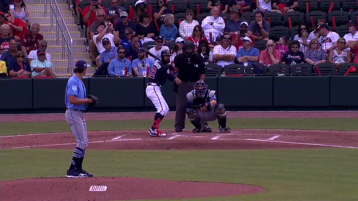 The first run in CoolToday Park history comes courtesy of ... Nick Markakis.
@Braves | #ChopOn
